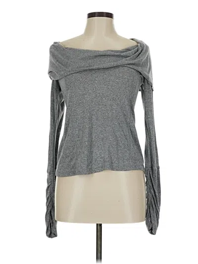 Pre-owned Zella Long Sleeve T-shirt In Gray