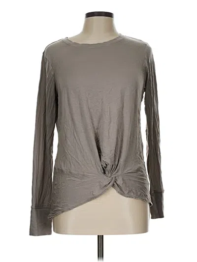 Pre-owned Zella Long Sleeve T-shirt In Gray