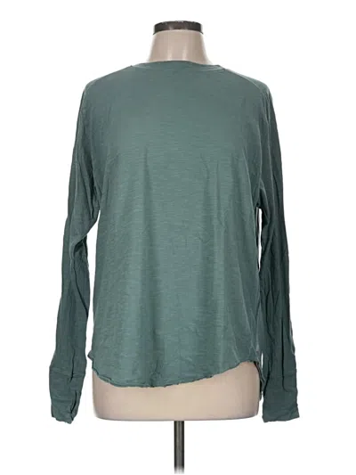 Pre-owned Zella Long Sleeve T-shirt In Green