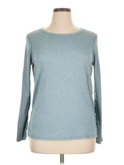 Pre-owned Zella Long Sleeve T-shirt In Teal