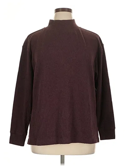 Pre-owned Zella Long Sleeve Turtleneck In Burgundy