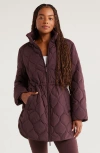 Zella Longline Onion Quilted Bomber Jacket