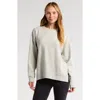 Zella Luxe French Terry Sweatshirt In Grey Light Heather