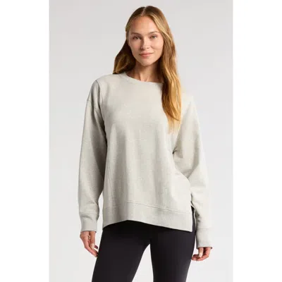 Zella Luxe French Terry Sweatshirt In Grey Light Heather