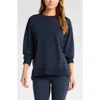 Zella Luxe French Terry Sweatshirt In Navy Sapphire