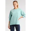 Zella Luxe French Terry Sweatshirt In Teal Aquifer