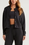 Zella Luxe Snap Front Jacket In Black
