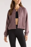 Zella Luxe Snap Front Jacket In Pink