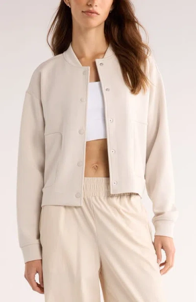 Zella Luxe Snap Front Jacket In White