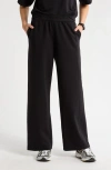 Zella Luxe Terry Wide Leg Pocket Pants In Black