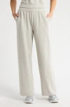 Zella Luxe Terry Wide Leg Pocket Pants In Grey Light Heather