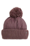 Zella Mixed Media Beanie In Burgundy Fudge