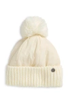 Zella Mixed Media Beanie In Ivory Egret
