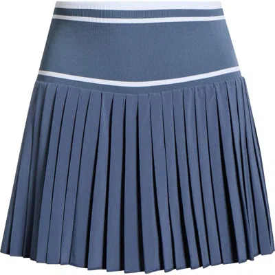 Zella Mixed Media Pleated Sport Skort In Blue
