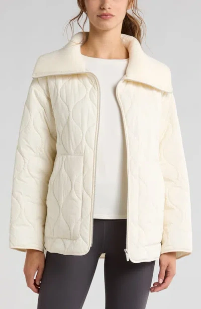 Zella Onion Quilted Jacket In Ivory Egret