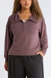 Zella Half Zip Fleece Ottoman Pullover In Purple