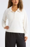 Zella Ottoman Half Zip Pullover In White