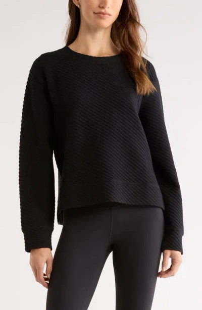 Zella Ottoman Twill Sweater In Black