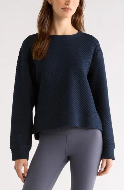 Zella Ottoman Twill Sweater In Blue