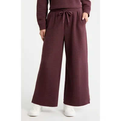 Zella Ottoman Wide Leg Ankle Pants In Burgundy