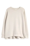 Zella Oversize Raglan Sleeve Scuba Sweatshirt In Grey Moonbeam