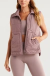 Zella Packable Quilted Vest In Purple Moon