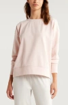 Zella Plush Ottoman Sweatshirt In Pink Peach