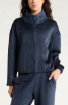Zella Plush Rib Jacket In Blue