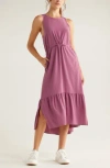Zella Pursuit Tiered Midi Dress In Purple