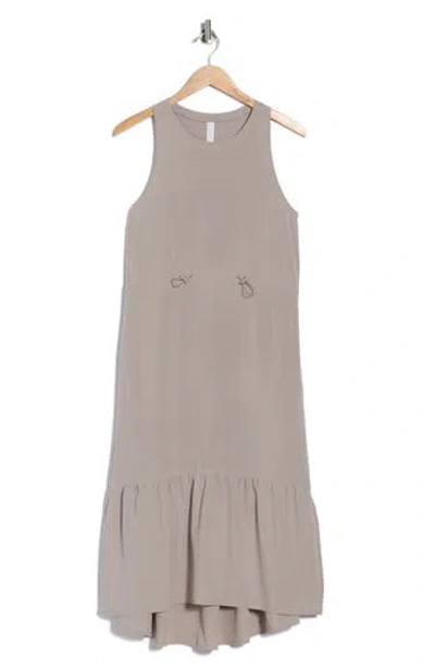 Zella Pursuit Tiered Midi Dress In Nude