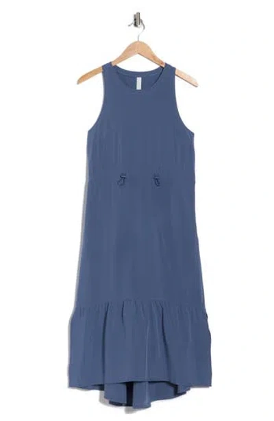 Zella Pursuit Tiered Midi Dress In Blue
