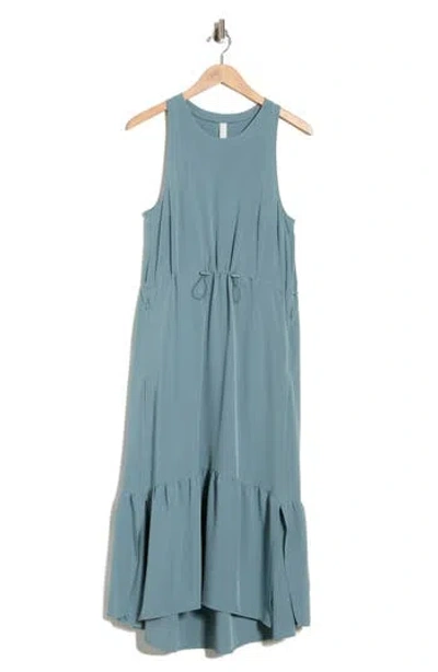 Zella Pursuit Tiered Midi Dress In Blue