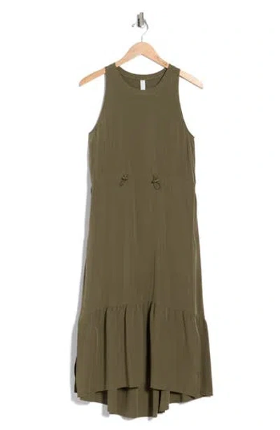 Zella Pursuit Tiered Midi Dress In Green