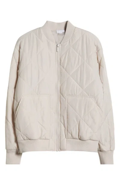Zella Quilted Aviator Jacket In Grey Moonbeam