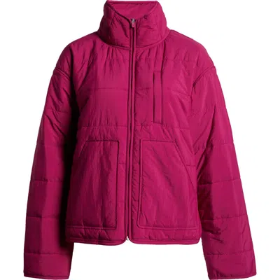 Zella Quilted Packable Jacket In Purple Boysen