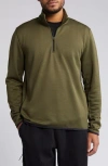 Zella Range Training Half Zip Pullover In Olive Night