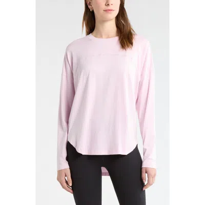 Zella Relaxed Fit Washed Long Sleeve T-shirt In Pink