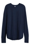 Zella Relaxed Long Sleeve Slub Jersey T-shirt In Navy Sapphire