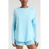Zella Relaxed Washed 2.0 Long Sleeve Slub Tee In Blue