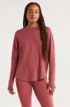 Zella Relaxed Washed 2.0 Long Sleeve Slub Tee In Pink