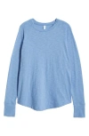 Zella Relaxed Washed 2.0 Long Sleeve Slub Tee In Blue Azurine