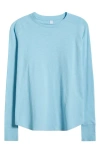 Zella Relaxed Washed 2.0 Long Sleeve Slub Tee In Blue Sky