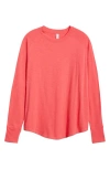 Zella Relaxed Washed 2.0 Long Sleeve Slub Tee In Pink Paradise