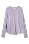 Zella Relaxed Washed 2.0 Long Sleeve Slub Tee In Purple Heirloom