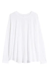 Zella Relaxed Washed Long Sleeve T-shirt In White