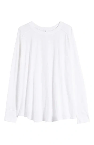 Zella Relaxed Washed Long Sleeve T-shirt In White