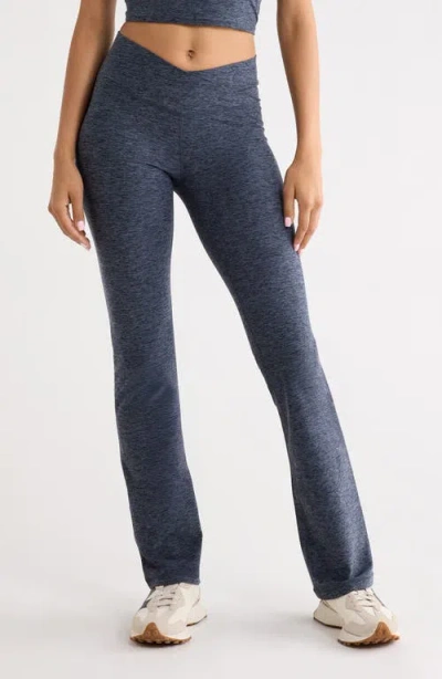 Zella Renew Crossover Boot Cut Leggings In Gray