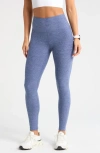 Zella Renew Mélange High Waist Leggings In Blue Indigo Melange