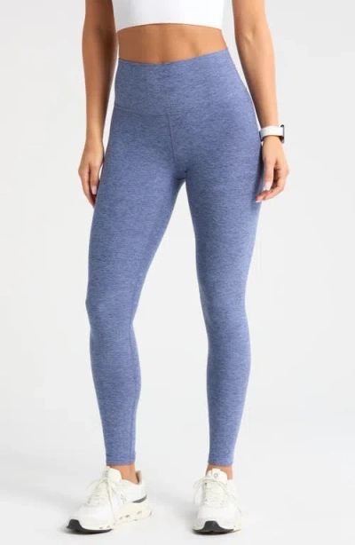 Zella Renew Mélange High Waist Leggings In Blue Indigo Melange