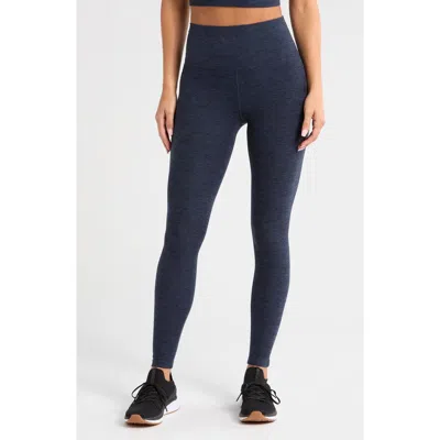Zella Renew Mélange High Waist Leggings In Navy Sapphire Melange